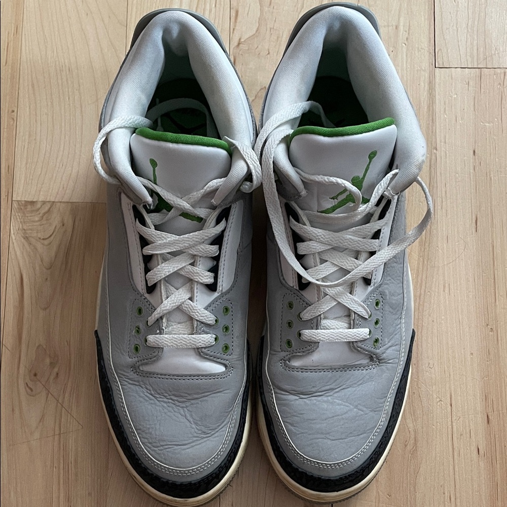 Nike Gray and Green High-Top Sneakers